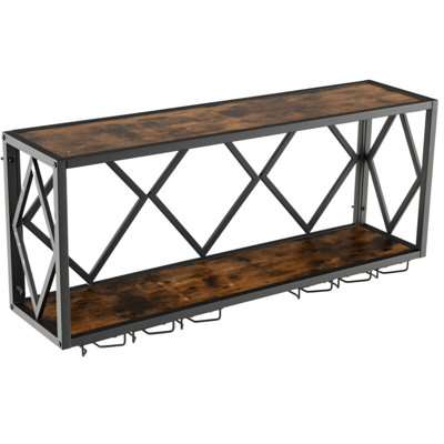 Aiven Wall Mounted Wine Bottle & Glass Rack
