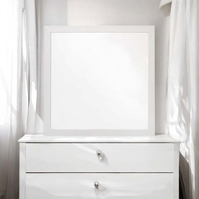 Miroir 40 po x 40 po Casilda, finition blanche