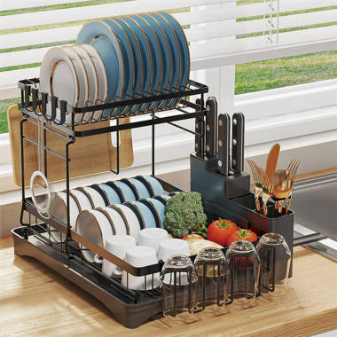 Stainless Space Under Shelf Dish Drying Rack Drainer Dryer Tray Storage