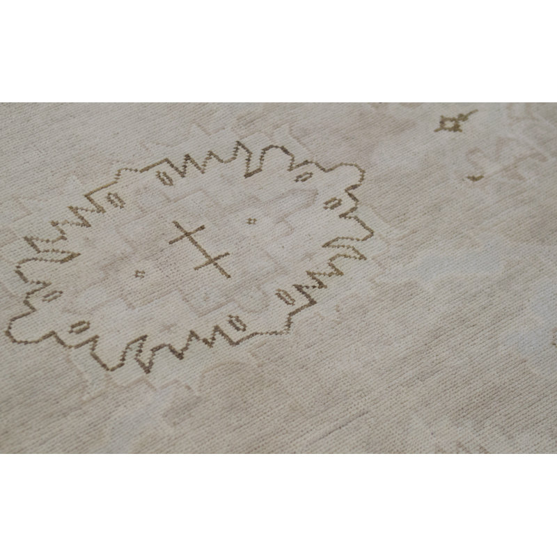 Hand-Knotted High-Quality Camel and Cream Area Rug