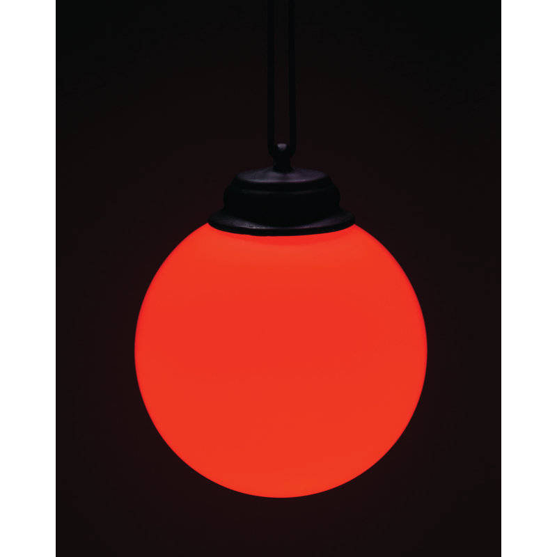 5'' Orange Outdoor Battery-Powered Globe Pendant Light