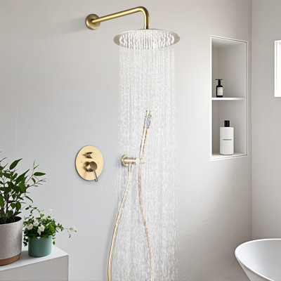 Ensemble de douche à pluie HGN 12 po avec douchette murale et bec de baignoire