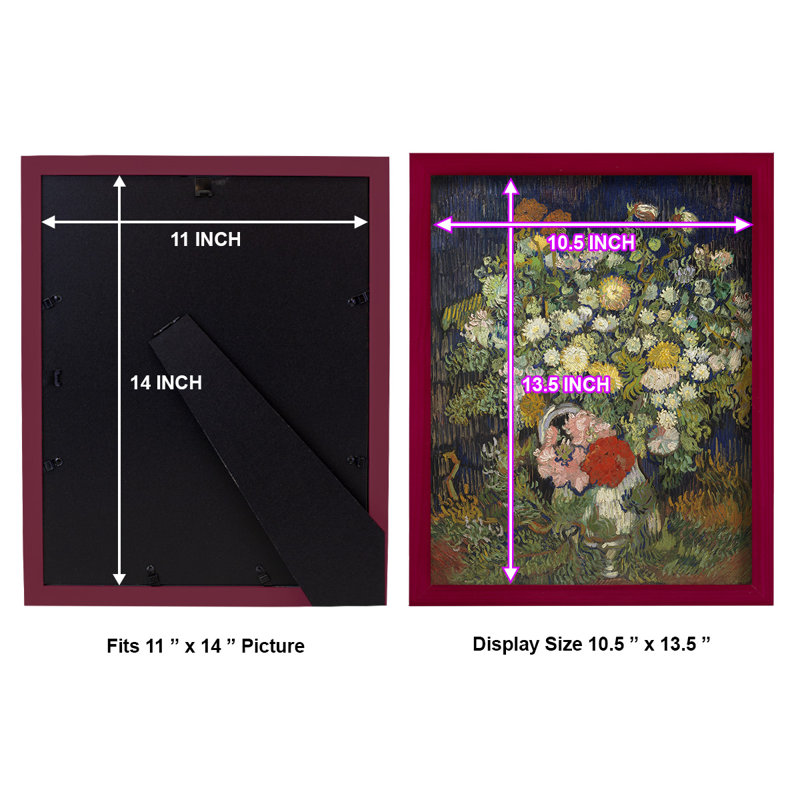 Bouquet de fleurs dans un vase, Rouge, H 15 po x l 12 po x P 1 po