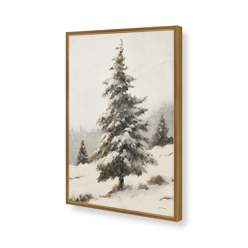 «Snow Clad Pine» par Jo Moulton, reproduction d'art sur toile, H 17,5 po x l 13,5 po, Doré