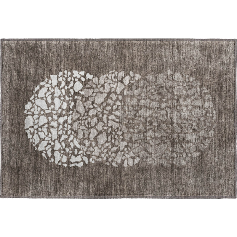 Premium Machine Washable Cerrito Taupe Rug, Rectangle 1'8" x 2'6"