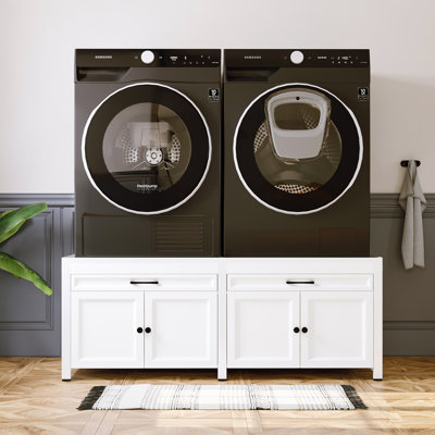 58.3" Wide Laundry Pedestal Storage Cabinet
