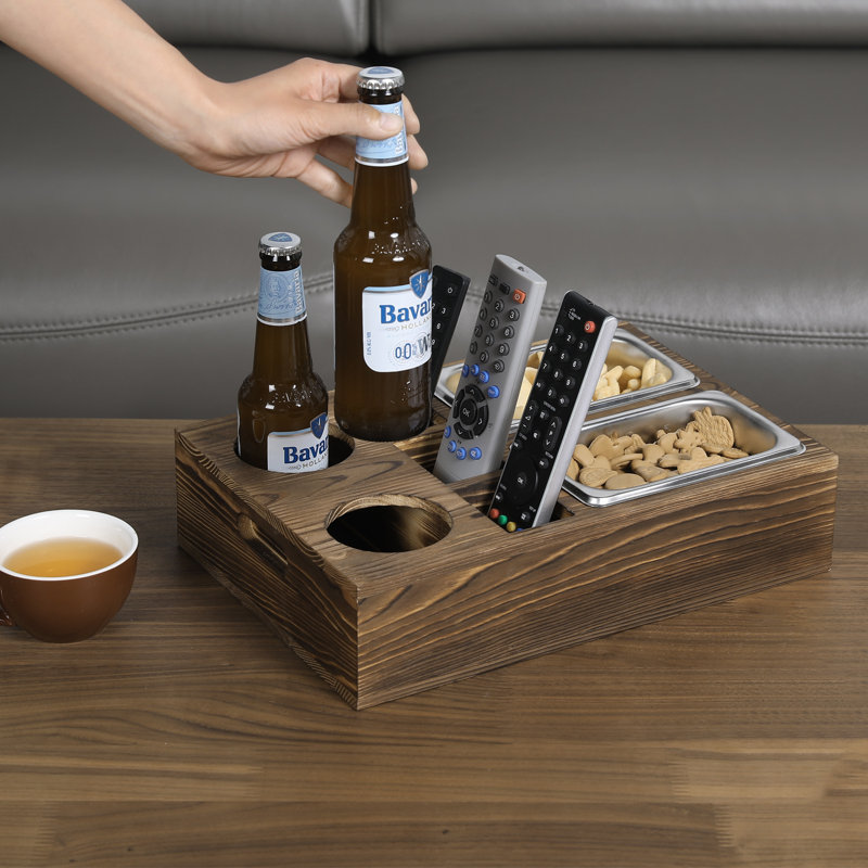 Daaltyn Serving Snack Tray Caddy, Dark Brown