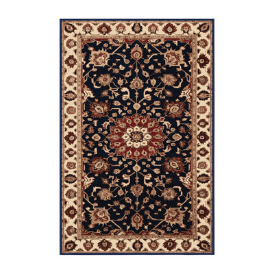 Machine Washable Persian Black Area Rug