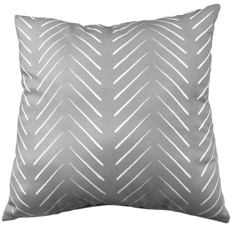 15Chevron Columns Double Sided Pillow, Gray