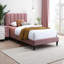 Lit de tête de lit ajustable en tissu brossé avec motif capitonné-556518848-556518850