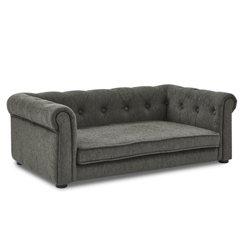 Malcolm Elegant Rectangle Dog Bed For Medium And Large Dogs, Charcoal Duplicate