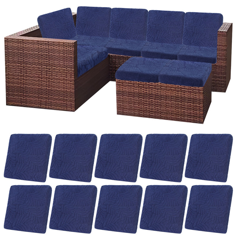 Housses de coussin d'extérieur imperméables et extensibles, Bleu très foncé