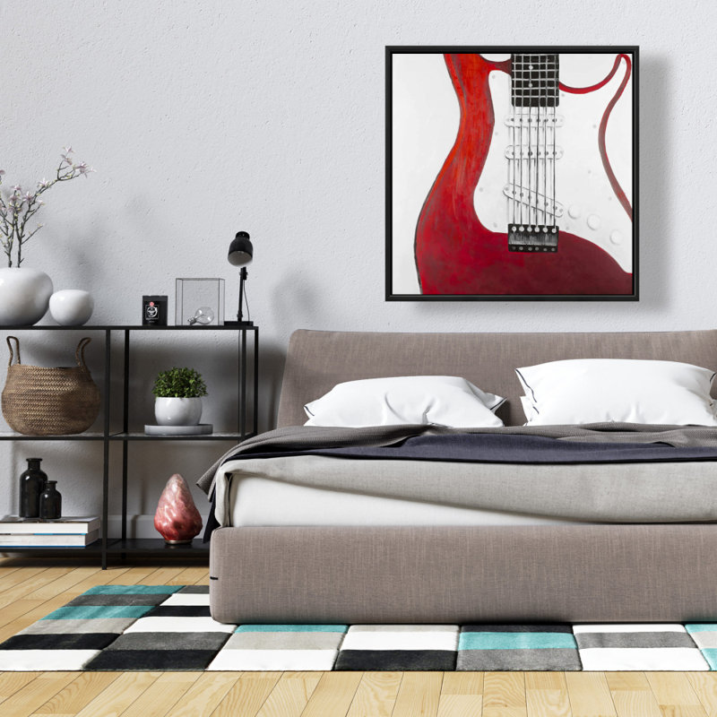 Red Electric Guitar - Musical Livingroom Canvas Home Decor