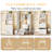 3-In-1 Vanity Table With Led Mirror Storage Stool, Flip Top Makeup Dressing Table With Adjustable Lights, 5 Storage Spaces Cosmetic Organizer For Bedroom