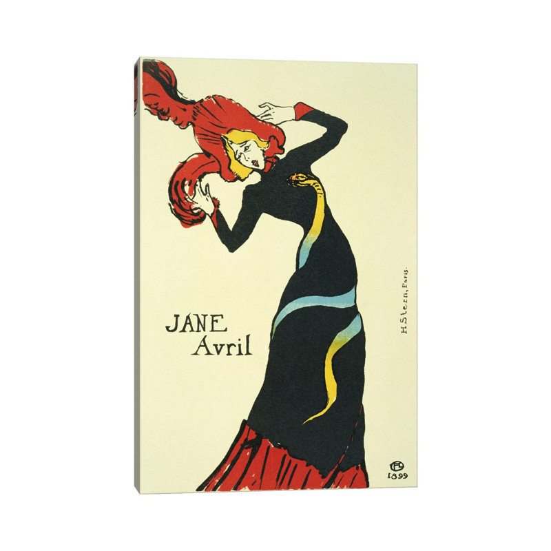 Jane Avril Vintage Poster by Henri De Toulouse-Lautrec - Wrapped Canvas Print, 20.32 cm H x 30.48 cm W