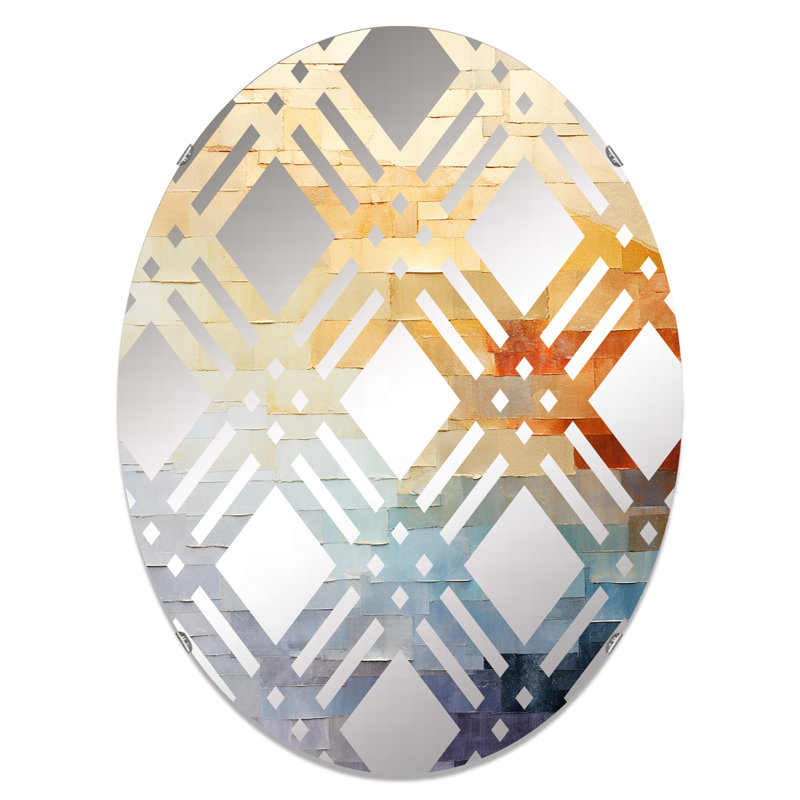 Minimalisme Colors In Harmony - Miroir décoratif à carreaux | Ovale, 29,5 po x 19,6 po