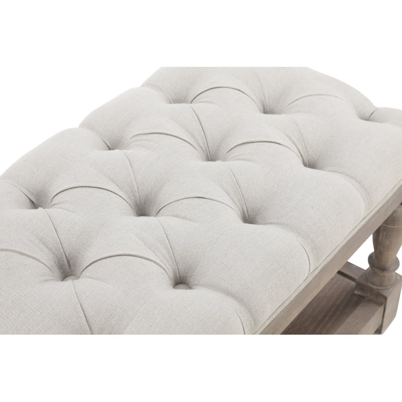 Pangea Home Athena Upholstered 59" Rectangle Storage Bench – Contemporary Tufted Seating for Living Room, Office, Entry Way or Bedroom
