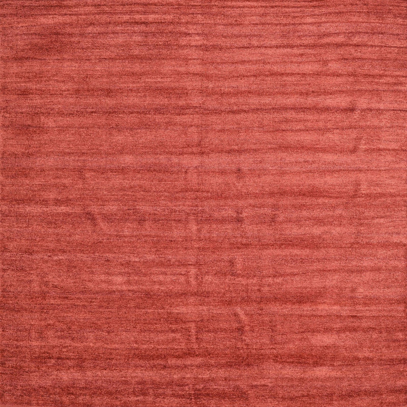 Tapis contemporain rouge, Carré 3 pi