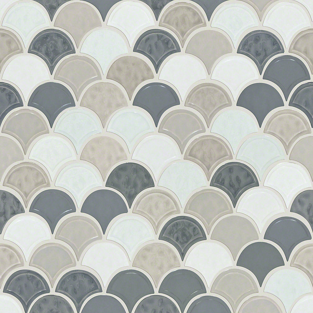 Shaw Floors Victoria 1.8" x 1.8" Ceramic Fish Scale Mosaic Tile