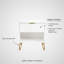 Table de chevet blanche cannelée (20 po) | Rangement moderne pour chambre glamour | Idée de cadeau