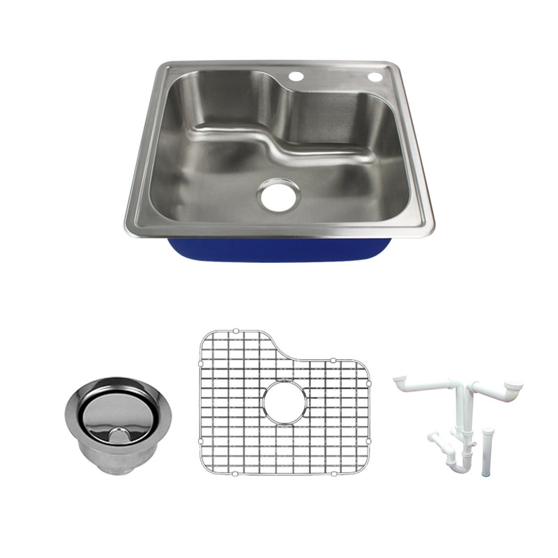 Meridian 25'' L Single Bowl Stainless Steel Kitchen Sink