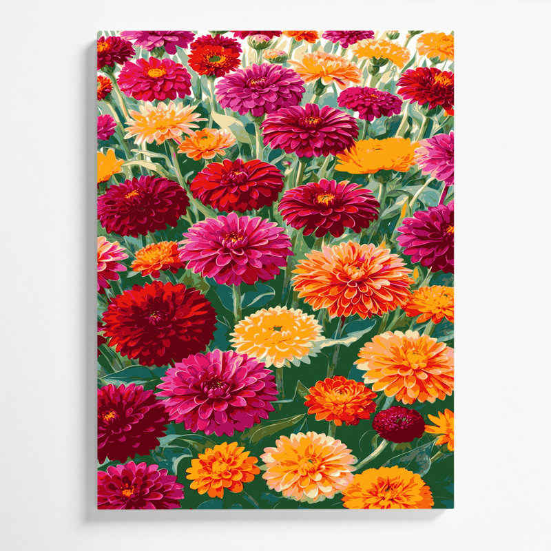 "Watercolor Botanical 21", art mural sur toile rouge