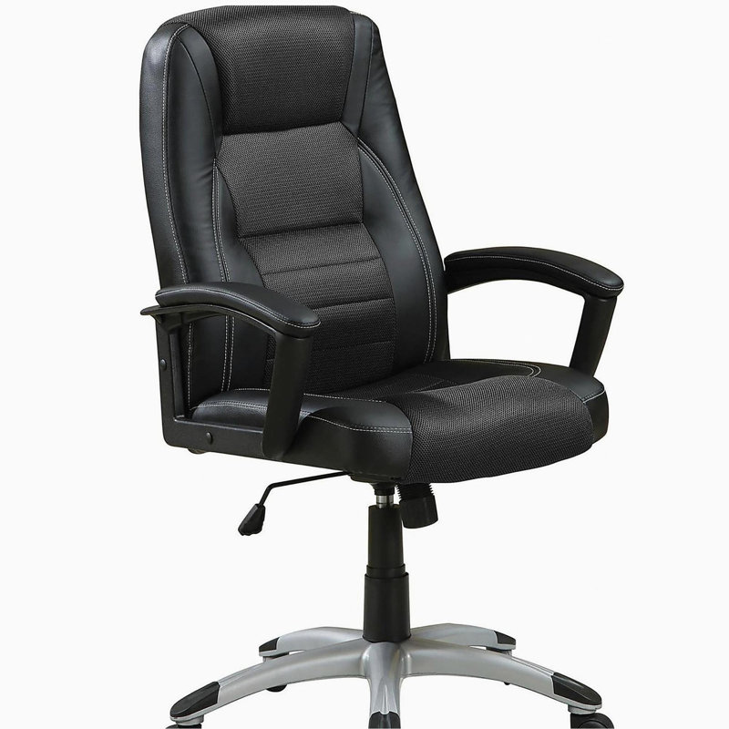 Chaise de bureau noire à roulettes