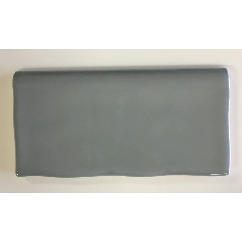 Guastavino 6'' x 3'' Ceramic Bullnose Tile Trim, Aquamarine