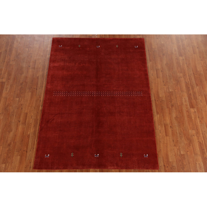 Tapis indien en laine de style Gabbeh petits animaux 5 x 8 po