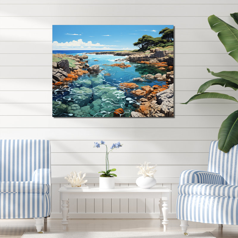 Paysage de plage sauvage V sur toile, Toile tendue, 12" H x 20" W