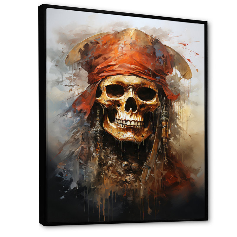Pirate Jolly Roger " Pirate Jolly Roger ", Silver Picture Framed, 40" H x 30" W x 1.5" D