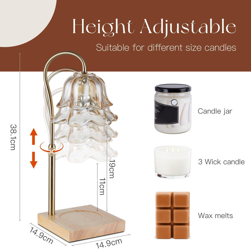 Lampe chauffe-bougie avec minuterie, cadeau d'anniversaire pour femme, maman, cadeau de pendaison de crémaillère, décoration de chambre.