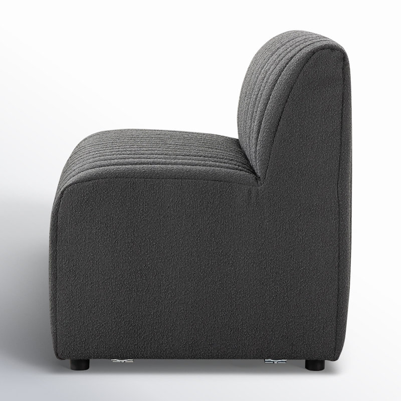 Augustine Upholstered Dining Bench, 31.5" H x 49" W x 28" D, Fiqa Charcoal Boucle