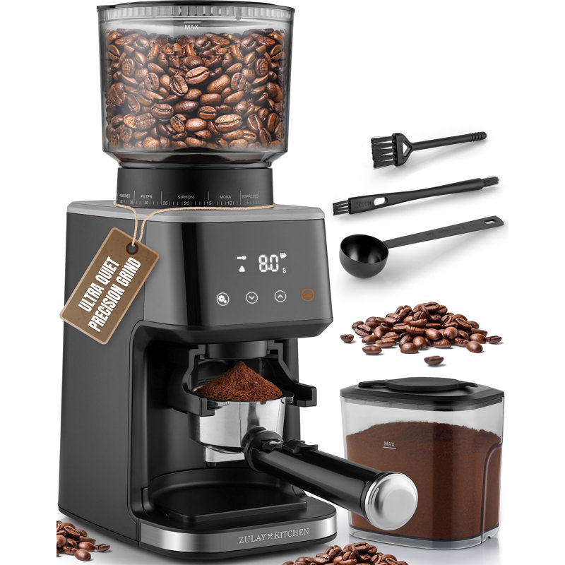 Zulay Kitchen Adjustable Burr Coffee Grinder, Commercial Automatic Conical Coffee Bean Grinder