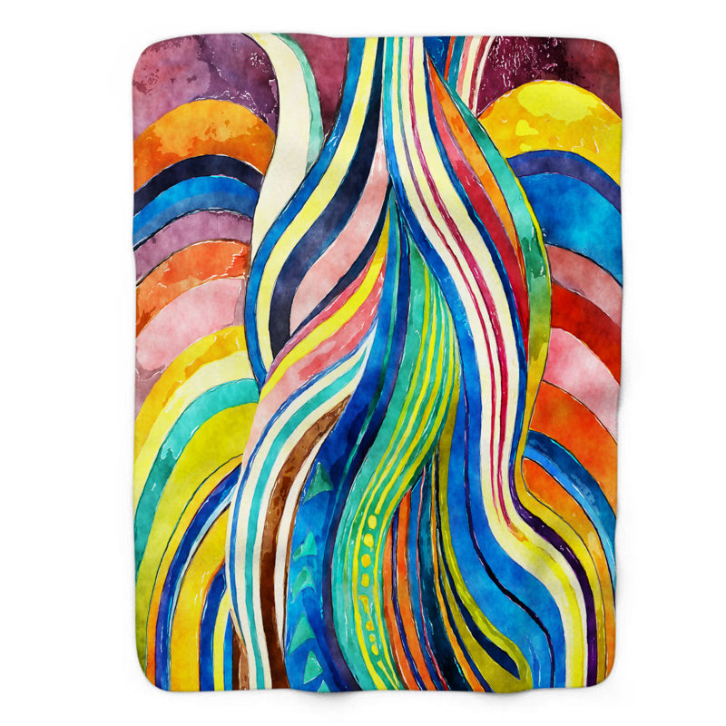 Eclectic Euphoria Stripes Throw Blanket, 50" W x 60" L
