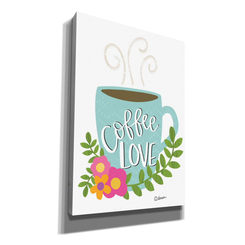 «Coffee Love» par L. Larson, art mural sur toile, H 26 po x l 18 po x P 0,75 po