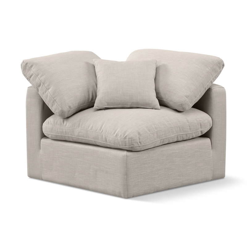 Fauteuil Musheerah, Tissu beige texturé en lin
