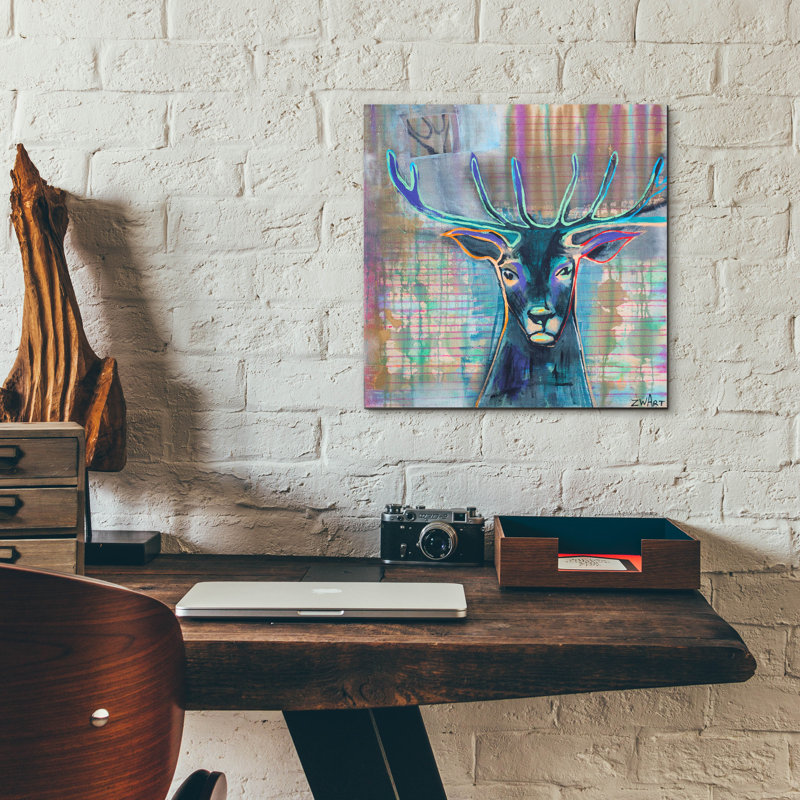 «Dear Deer» par Zwart, H 12 po x l 12 po x P 0,13 po