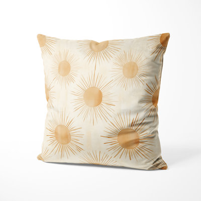 Modern Decorative Cushion - Yellow Boho Sun Glow Printed Throw Pillow