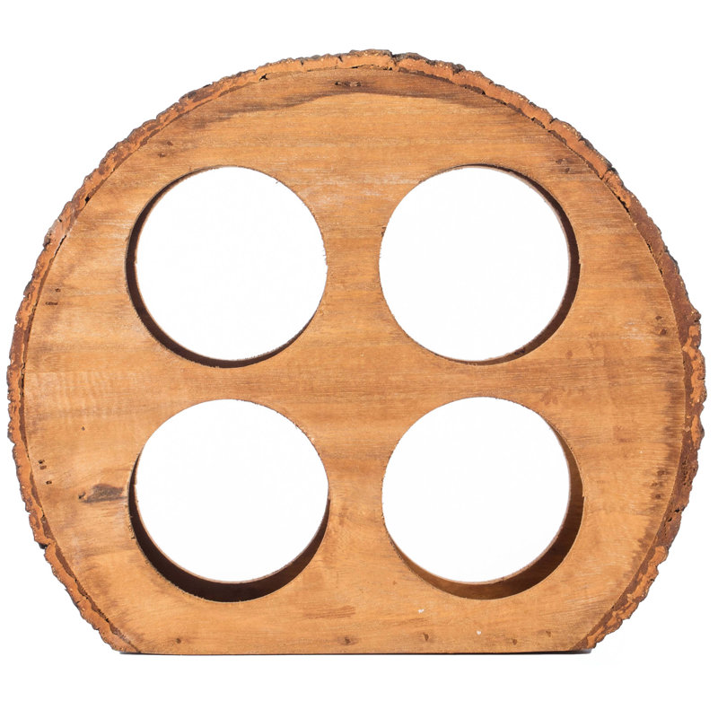 Pearcy Solid Wood Tabletop Wine Bottle Rack in Brown