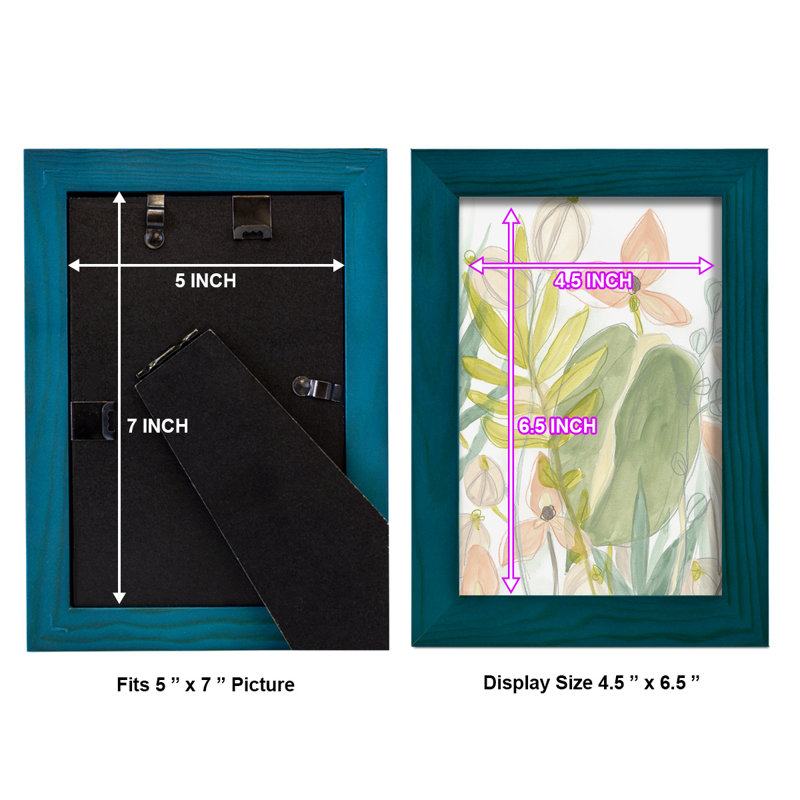 Island Flora II, reproduction d'art encadrée, H 6 po x l 4 po x P 1 po, Bleu