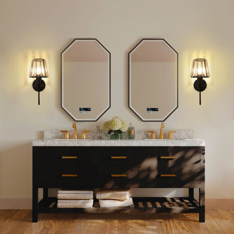 1 - Light Black Crystal Dimmable Wall Sconce For Living Room, Bedroom, Bathroom, Matte Black