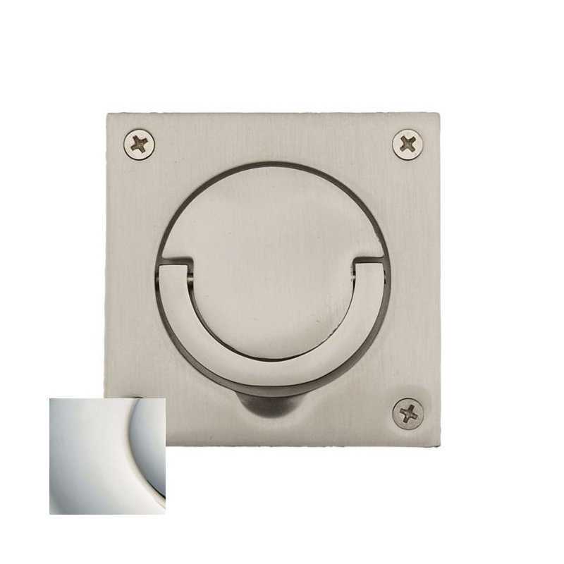 Spindle Solid Ring Pull Plate, Lifetime Bright Nickel, 8.8" H x 5.7" W x 5.4" D