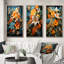 «Orange Blue Tropical Tangle», 3 pièces sur toile-1271222119-1271222121