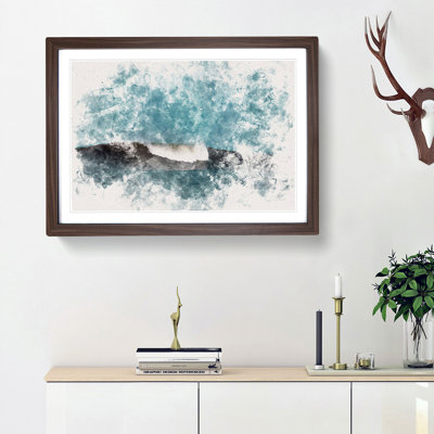 Wave Curl Watercolour - Framed Print
