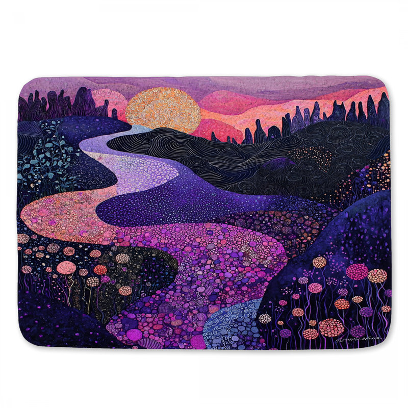 Tapis de salle de bain mauve, L 34 po x l 21 po