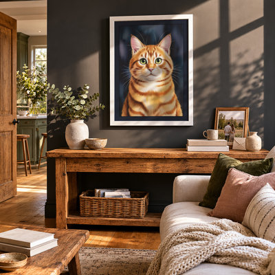 Alert Tabby Modern - Framed Print