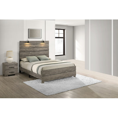 Dixon Antique Gray Panel Bedroom Set With Headlamps by Ophelia & Co.