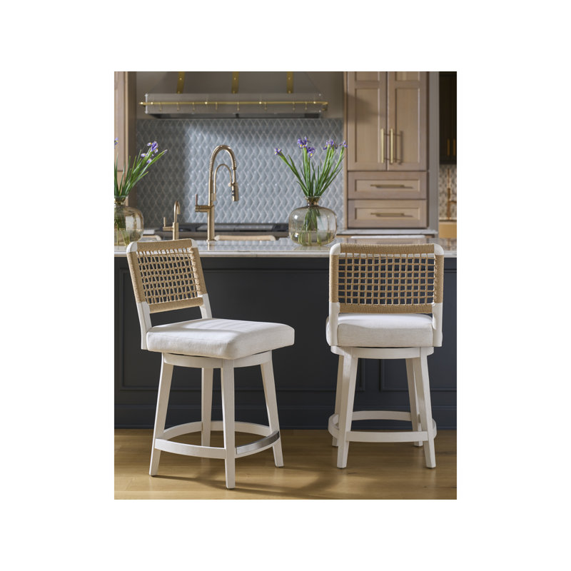 Dockside Swivel Counter Stool, White