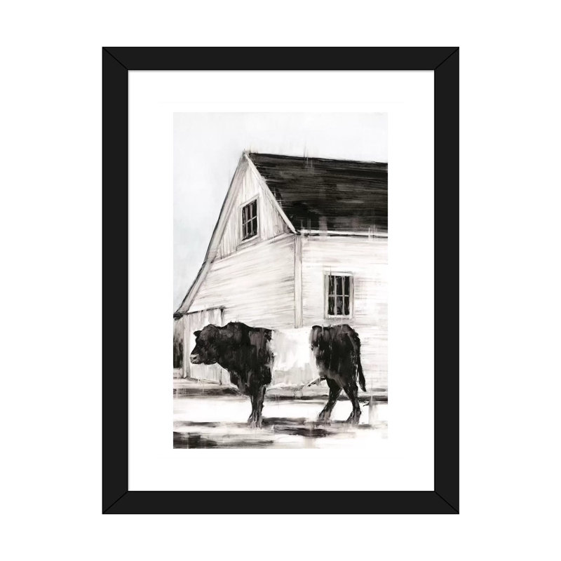 Ceinture Galloway II par Ethan Harper - reproduction d'art, H 32 po x l 24 po x P 1 po, Papier encadré noir, Blanc